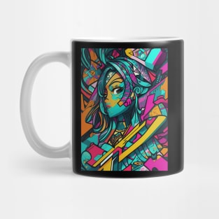 Girl In Urban WallStyle - AI Art Mug